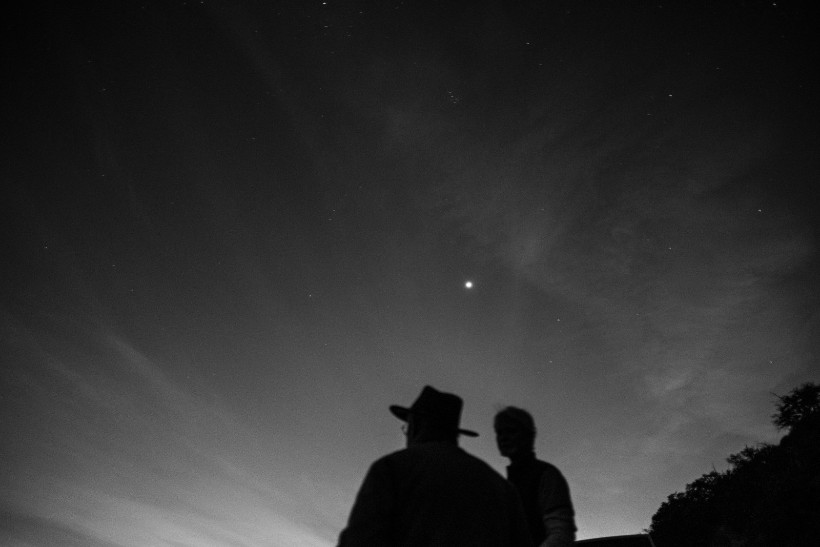 The planet Venus glows in the evening sky over Patagonia, Arizona.