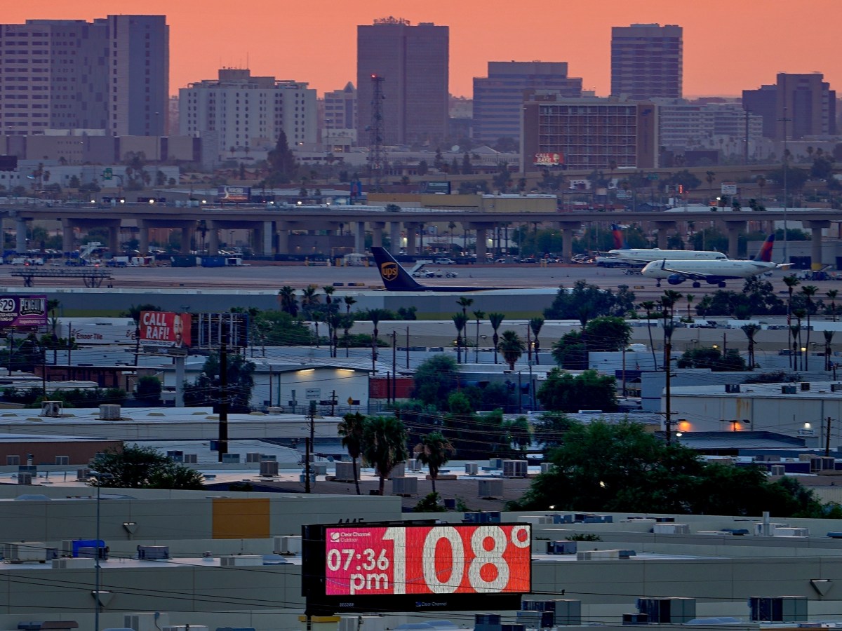 Dusk in Phoenix during July 2023, when the city saw 20 straight days of extreme heat.